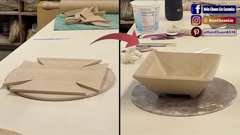 Hand Build a Slab Square Ikebana Bowl with Hsin-Chuen Lin ~PAAC Class Demo