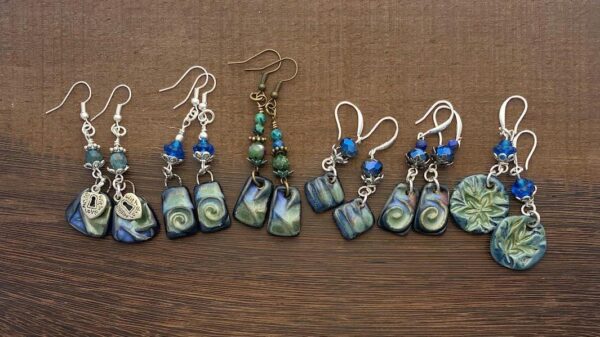 Handmade Earrings, Drop Earrings, Porcelain Earrings, Boho Earrings, Handmade Ceramic Earrings, Artisan Earrings, Handmade Jewelry - Image 5