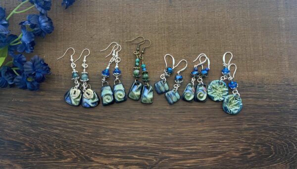 Handmade Earrings, Drop Earrings, Porcelain Earrings, Boho Earrings, Handmade Ceramic Earrings, Artisan Earrings, Handmade Jewelry - Image 3