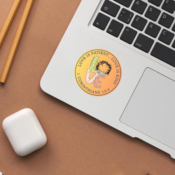 Love Is Patient Sticker, Bible Verse Sticker, Christian Sticker, 1 Corinthians 13:4, Faith Sticker, Inspirational Sticker, Christian Gift - Image 3