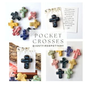 Pocket Cross Handmade, Ceramic Cross, Religious Gift, Get Well Gifts, Cancer Support Gift, Christian Gift, Birthday Gift, Baptism Gift
