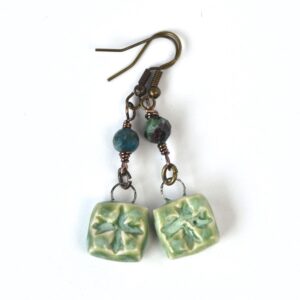 Handmade Earrings, Drop Earrings, Porcelain Earrings, Boho Earrings, Handmade Ceramic Earrings, Artisan Earrings, Handmade Jewelry