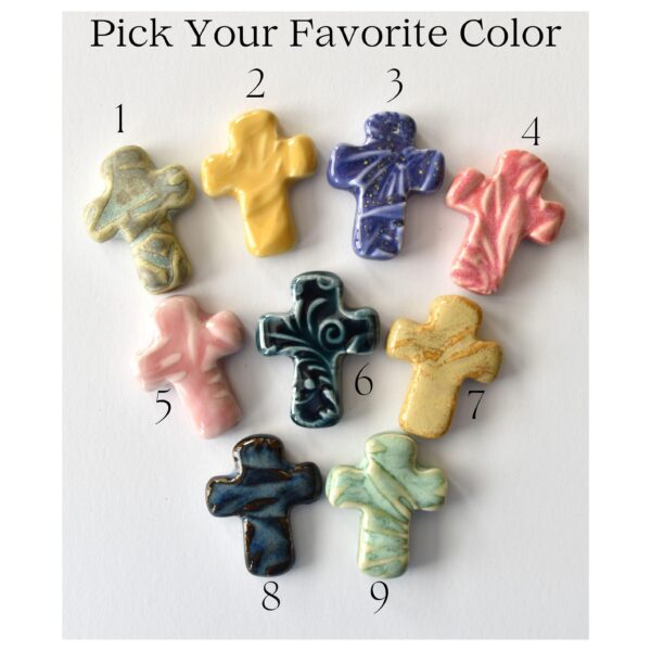 Pocket Cross Handmade, Ceramic Cross, Religious Gift, Get Well Gifts, Cancer Support Gift, Christian Gift, Birthday Gift, Baptism Gift - Image 3