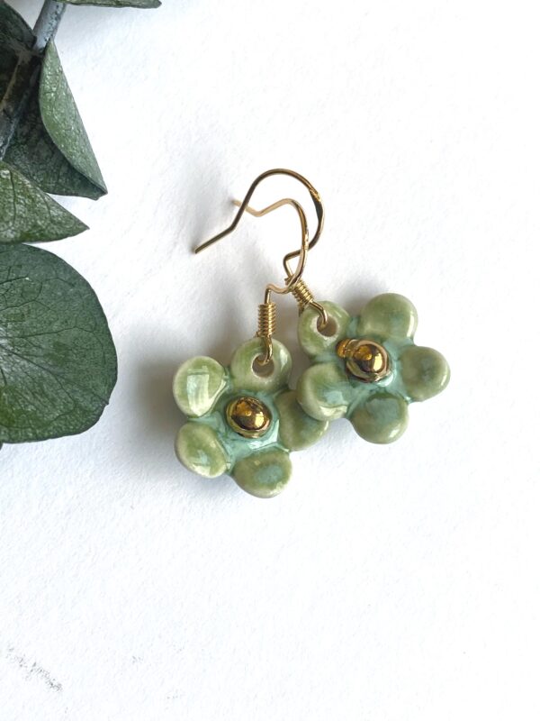 Handmade Drop Earrings, Porcelain Flower Earrings, Handmade Floral Earrings, Floral Drop Earrings, Handmade Jewelry, Birthday Gift for Her