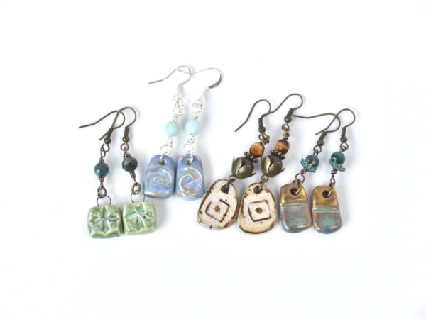 Handmade Earrings, Drop Earrings, Porcelain Earrings, Boho Earrings, Handmade Ceramic Earrings, Artisan Earrings, Birthday Gift - Image 4