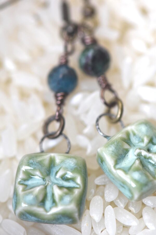 Handmade Earrings, Drop Earrings, Porcelain Earrings, Boho Earrings, Handmade Ceramic Earrings, Artisan Earrings, Handmade Jewelry - Image 2