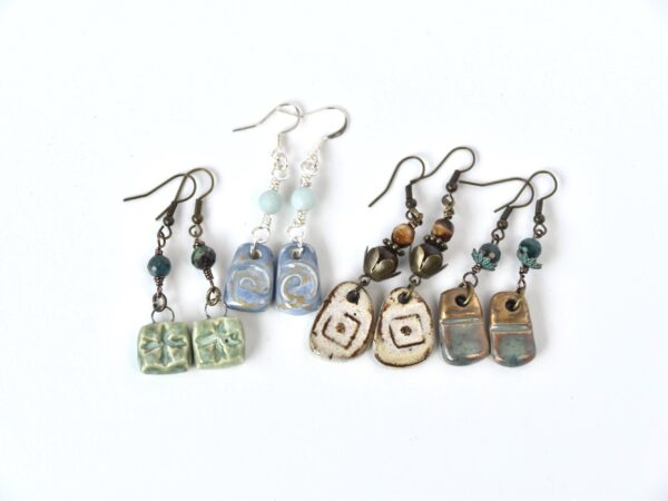 Handmade Earrings, Drop Earrings, Porcelain Earrings, Boho Earrings, Handmade Ceramic Earrings, Artisan Earrings, Handmade Jewelry - Image 4