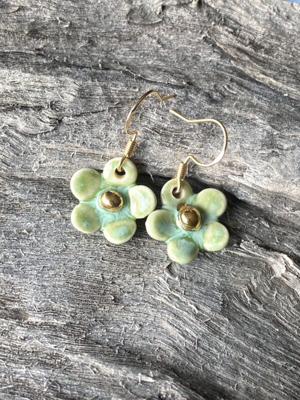 Handmade Drop Earrings, Porcelain Flower Earrings, Handmade Floral Earrings, Floral Drop Earrings, Handmade Jewelry, Birthday Gift for Her - Image 5