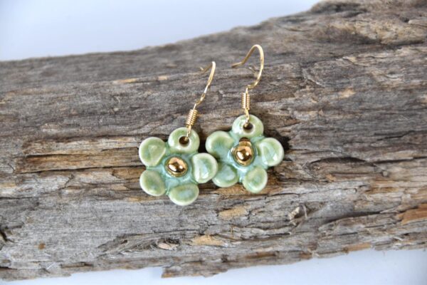 Handmade Drop Earrings, Porcelain Flower Earrings, Handmade Floral Earrings, Floral Drop Earrings, Handmade Jewelry, Birthday Gift for Her - Image 2