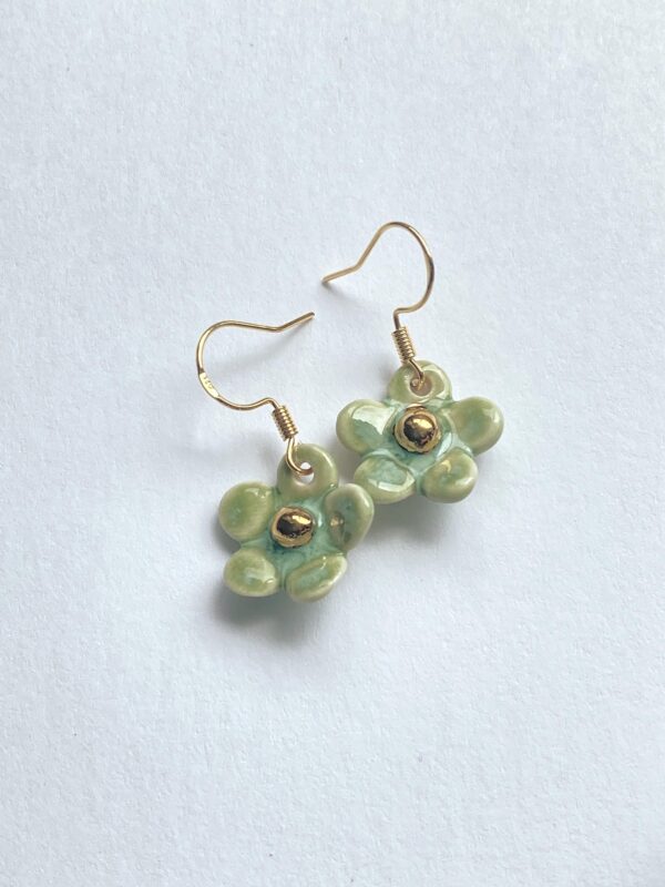 Handmade Drop Earrings, Porcelain Flower Earrings, Handmade Floral Earrings, Floral Drop Earrings, Handmade Jewelry, Birthday Gift for Her - Image 3