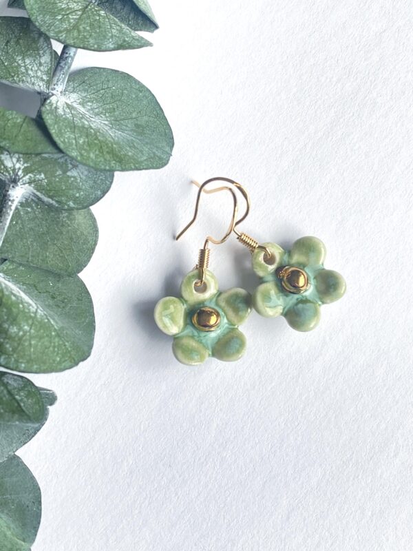 Handmade Drop Earrings, Porcelain Flower Earrings, Handmade Floral Earrings, Floral Drop Earrings, Handmade Jewelry, Birthday Gift for Her - Image 6